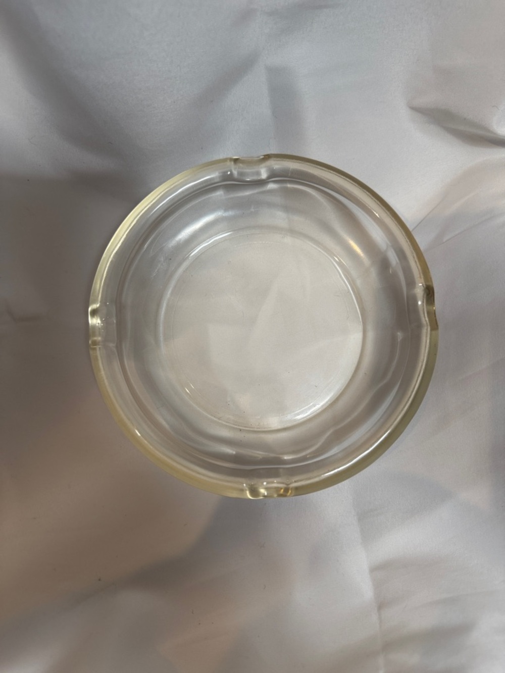 Ashtray Cigar Groves Clear Glass Vintage 6 Inches Round  Mid 20th Century